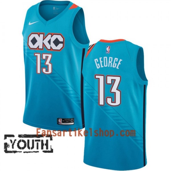 Oklahoma City Thunder Trikot Paul George 13 2018-19 Nike City Edition Blau Swingman - Kinder